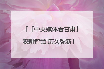 「中央媒体看甘肃」农耕智慧 历久弥新