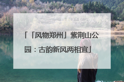 「风物郑州」紫荆山公园：古韵新风两相宜