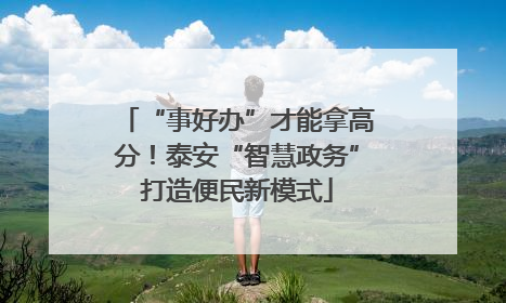 “事好办”才能拿高分！泰安“智慧政务”打造便民新模式