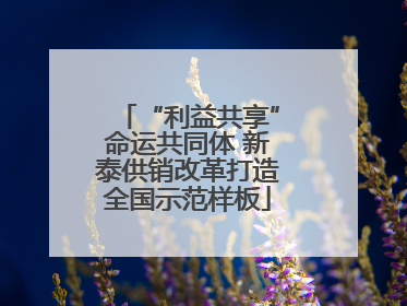 “利益共享”命运共同体 新泰供销改革打造全国示范样板