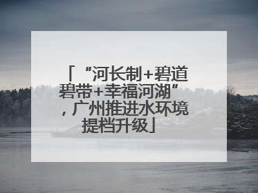 “河长制+碧道碧带+幸福河湖”，广州推进水环境提档升级