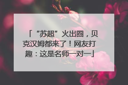“苏超”火出圈，贝克汉姆都来了！网友打趣：这是名师一对一