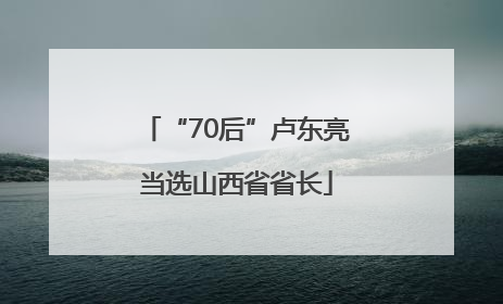 “70后”卢东亮当选山西省省长