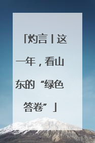 灼言丨这一年，看山东的“绿色答卷”