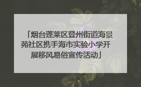烟台蓬莱区登州街道海景苑社区携手海市实验小学开展移风易俗宣传活动