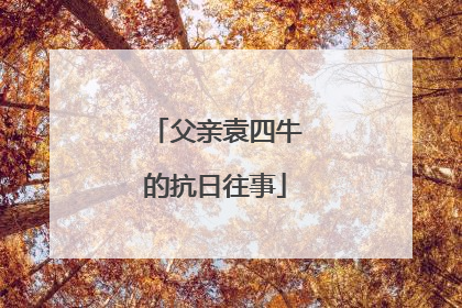 父亲袁四牛的抗日往事