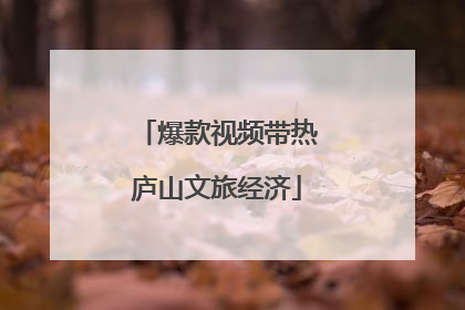 爆款视频带热庐山文旅经济