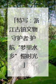 特写：浙江古镇文物守护者 护航“梦里水乡”慢时光