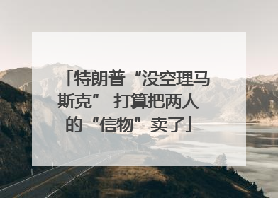 特朗普“没空理马斯克” 打算把两人的“信物”卖了