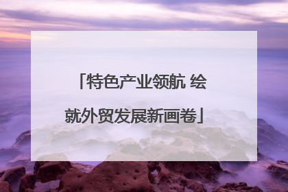 特色产业领航 绘就外贸发展新画卷