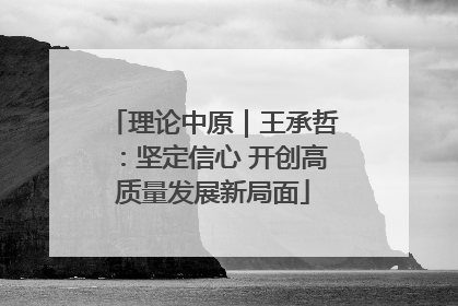 理论中原｜王承哲：坚定信心 开创高质量发展新局面