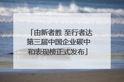 由新者胜 至行者达 第三届中国企业碳中和表现榜正式发布