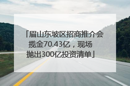 眉山东坡区招商推介会揽金70.43亿，现场抛出300亿投资清单