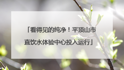 看得见的纯净！平顶山市直饮水体验中心投入运行