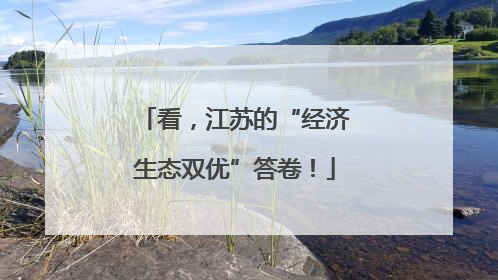 看，江苏的“经济生态双优”答卷！