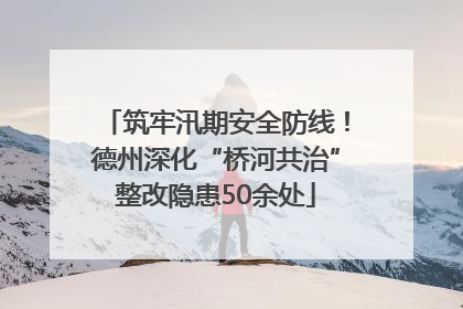 筑牢汛期安全防线！德州深化“桥河共治”整改隐患50余处