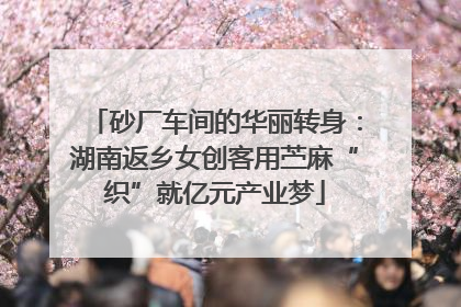 砂厂车间的华丽转身：湖南返乡女创客用苎麻“织”就亿元产业梦