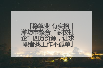 稳就业 有实招丨潍坊市整合“家校社企”四方资源，让求职者找工作不孤单