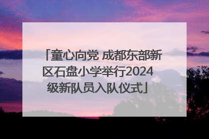 童心向党 成都东部新区石盘小学举行2024级新队员入队仪式