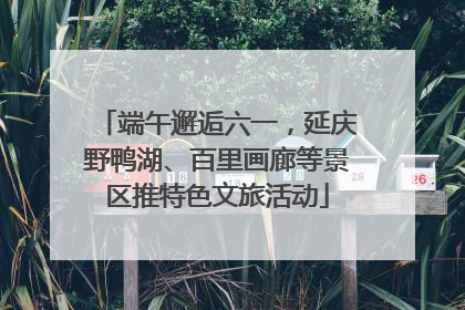 端午邂逅六一，延庆野鸭湖、百里画廊等景区推特色文旅活动