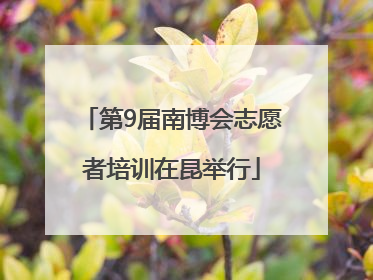 第9届南博会志愿者培训在昆举行