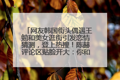 网友韩国街头偶遇王勉和美女逛街引发恋情猜测，登上热搜！陈赫评论区贴脸开大：你和谁逛街？我也想知道