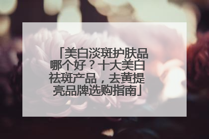 美白淡斑护肤品哪个好？十大美白祛斑产品，去黄提亮品牌选购指南