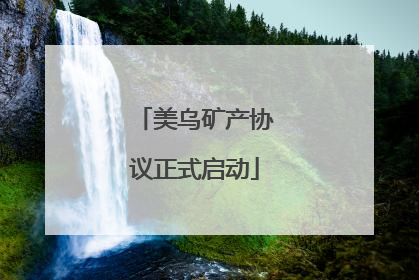 美乌矿产协议正式启动
