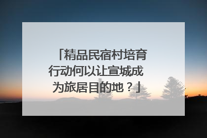 精品民宿村培育行动何以让宣城成为旅居目的地？