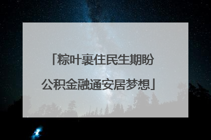 粽叶裹住民生期盼 公积金融通安居梦想