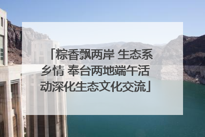 粽香飘两岸 生态系乡情 奉台两地端午活动深化生态文化交流