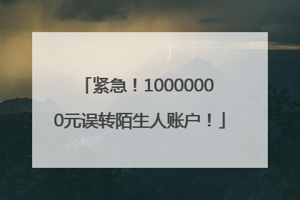 紧急！10000000元误转陌生人账户！