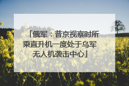 俄军：普京视察时所乘直升机一度处于乌军无人机袭击中心