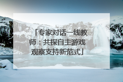 专家对话一线教师：共探自主游戏观察支持新范式