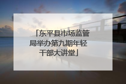 东平县市场监管局举办第九期年轻干部大讲堂