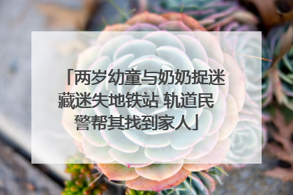 两岁幼童与奶奶捉迷藏迷失地铁站 轨道民警帮其找到家人
