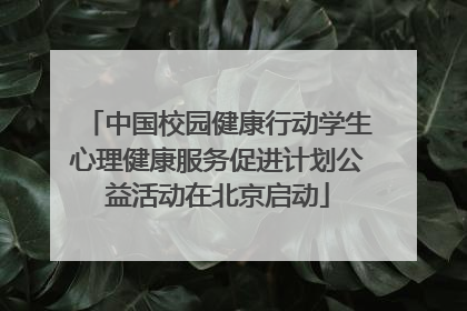 中国校园健康行动学生心理健康服务促进计划公益活动在北京启动