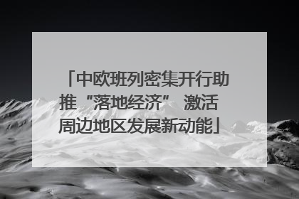 中欧班列密集开行助推“落地经济” 激活周边地区发展新动能