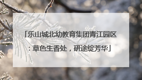 乐山城北幼教育集团青江园区：草色生香处，研途绽芳华