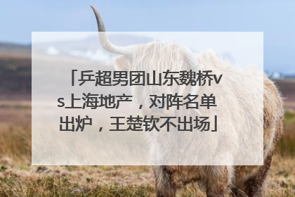 乒超男团山东魏桥vs上海地产，对阵名单出炉，王楚钦不出场