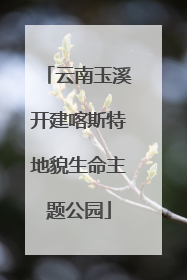 云南玉溪开建喀斯特地貌生命主题公园
