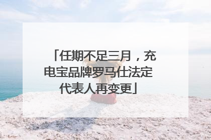 任期不足三月，充电宝品牌罗马仕法定代表人再变更