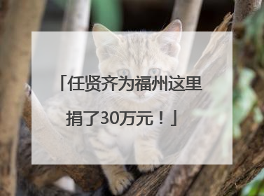 任贤齐为福州这里捐了30万元！