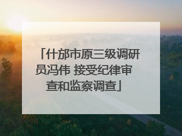 什邡市原三级调研员冯伟 接受纪律审查和监察调查