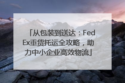 从包装到送达：FedEx重货托运全攻略，助力中小企业高效物流