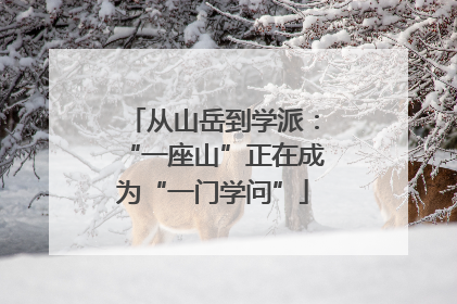 从山岳到学派：“一座山”正在成为“一门学问”