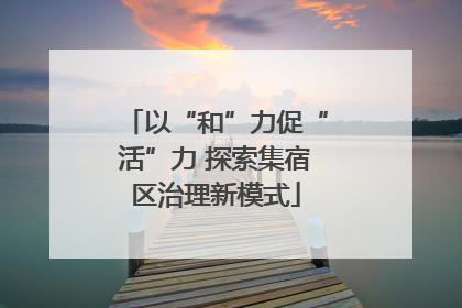 以“和”力促“活”力 探索集宿区治理新模式