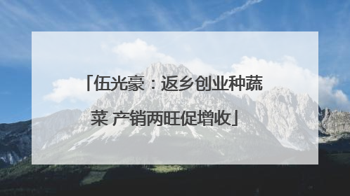 伍光豪：返乡创业种蔬菜 产销两旺促增收