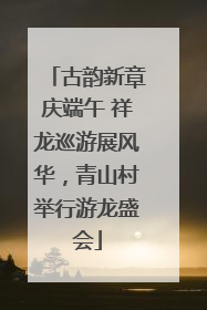 古韵新章庆端午 祥龙巡游展风华，青山村举行游龙盛会
