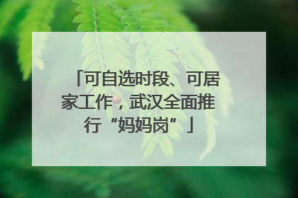 可自选时段、可居家工作，武汉全面推行“妈妈岗”